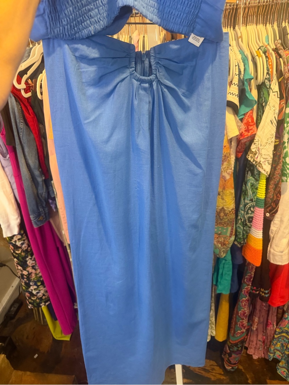 PrettyLittleThing Blue Bandeau Top & Maxi Skirt Set - Picture 4 of 9